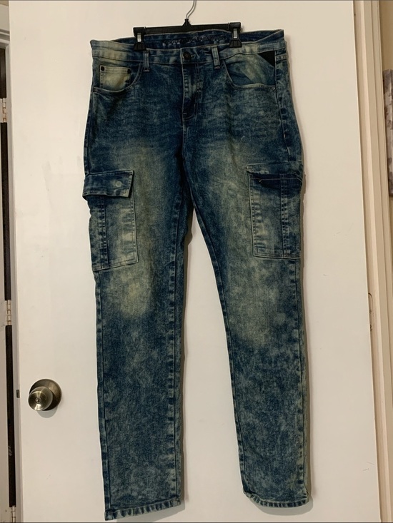 GTL4 Other - Slim Straight Cargo Jeans - Washed Blue
